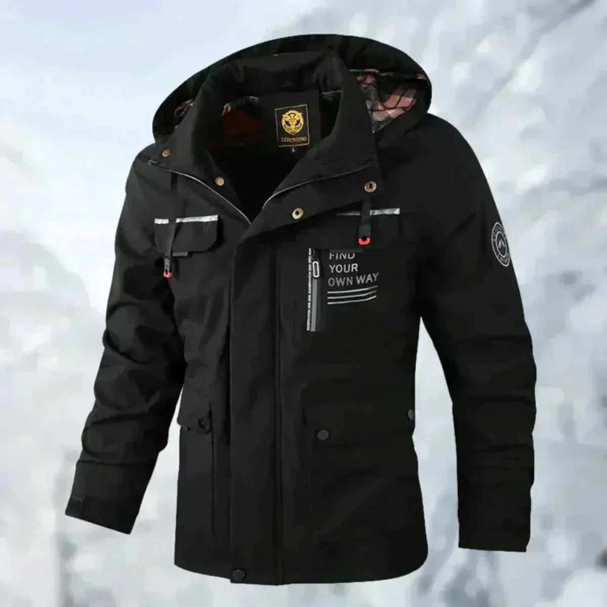Erwin Men’s Waterproof Jacket – Windproof Hooded Winter Coat with Utility Pockets