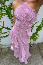 Guendalina Women’s Pleated Maxi Dress – Elegant Halter Neck Evening Gown