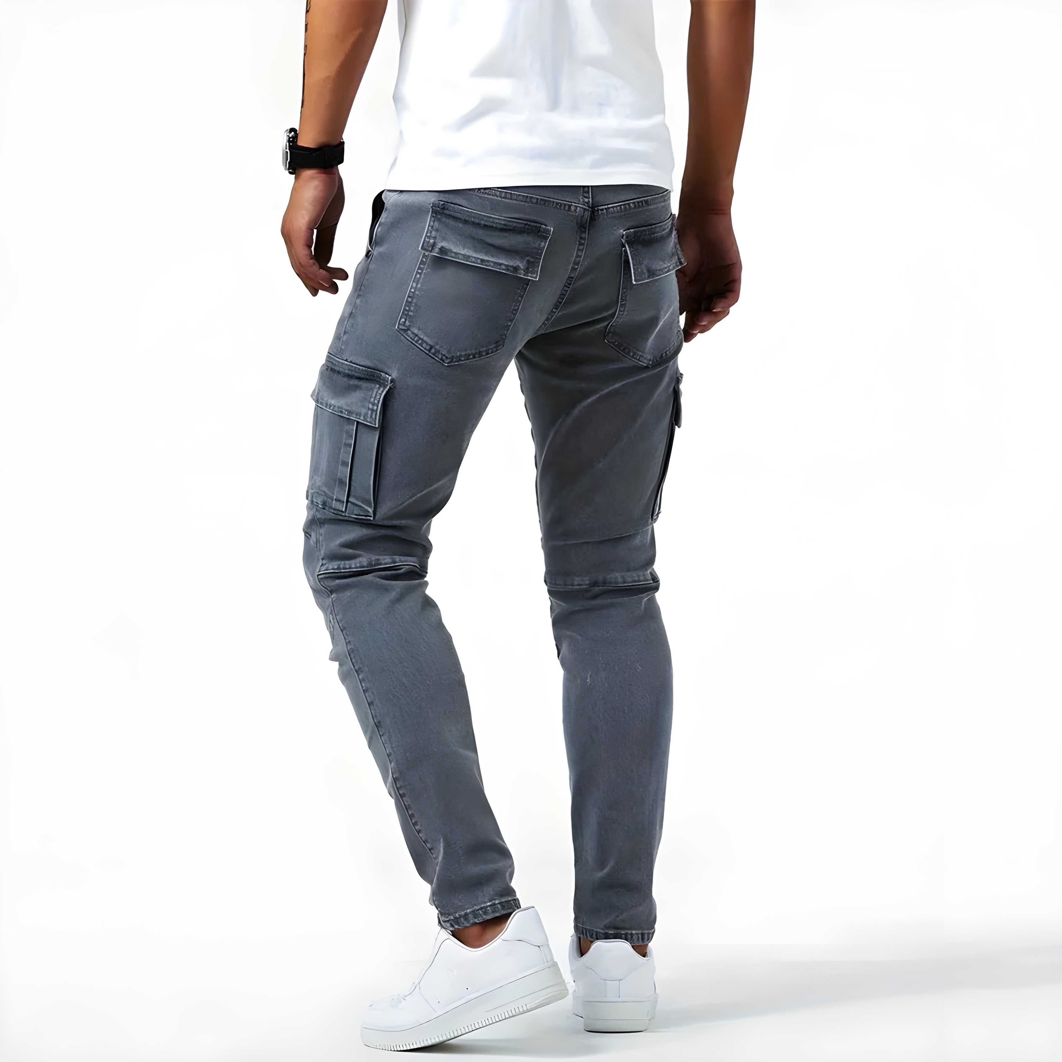 Francois Men’s Cargo Jeans – Stretch Denim Trousers with Modern Utility Pockets