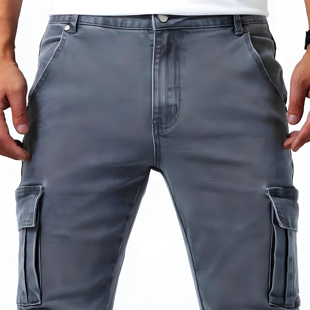 Francois Men’s Cargo Jeans – Stretch Denim Trousers with Modern Utility Pockets