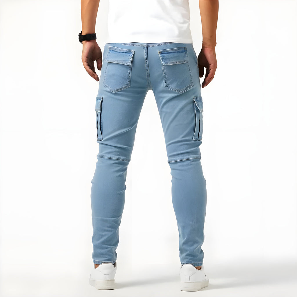 Francois Men’s Cargo Jeans – Stretch Denim Trousers with Modern Utility Pockets