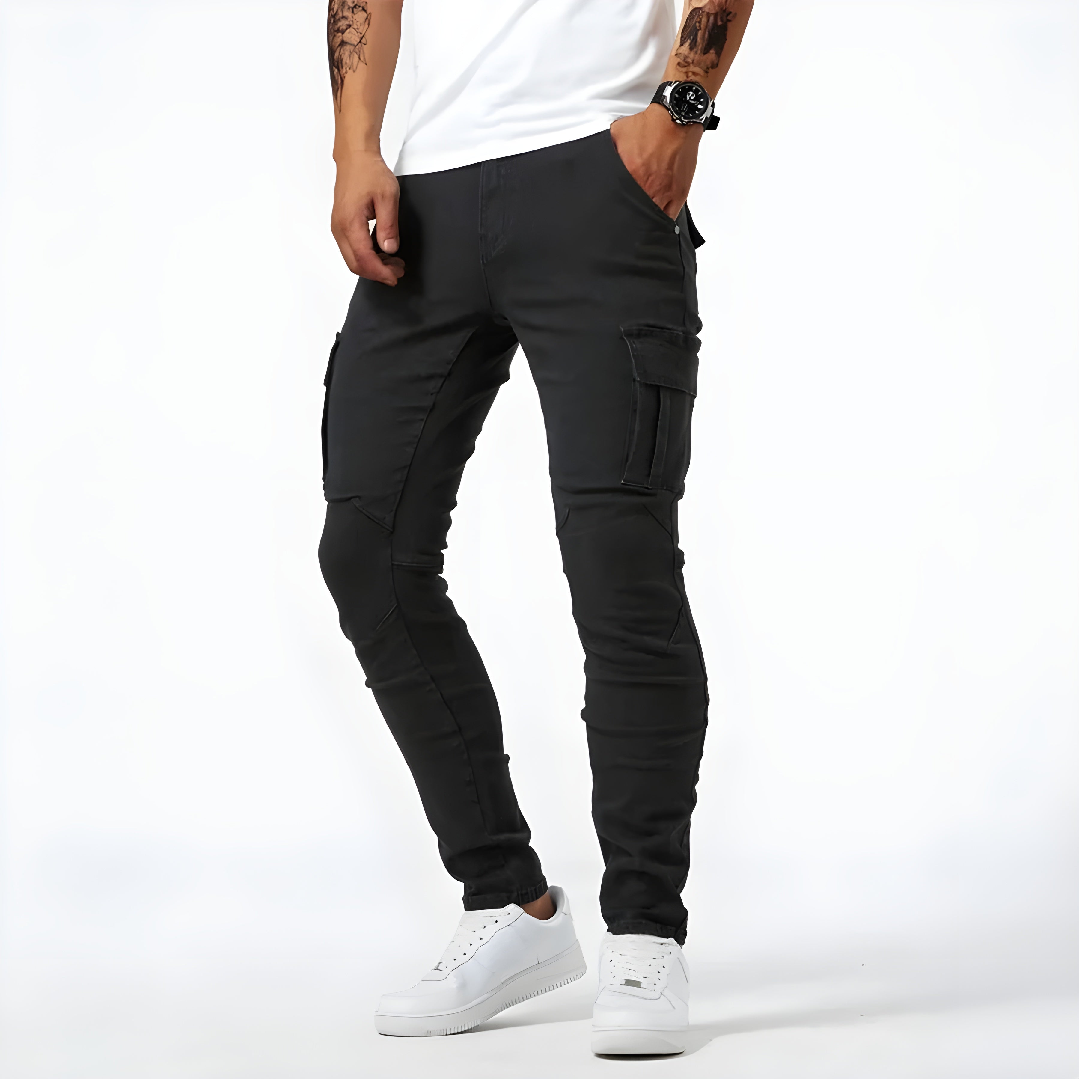 Francois Men’s Cargo Jeans – Stretch Denim Trousers with Modern Utility Pockets