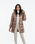 Charlie Women’s Winter Coat – Hooded Cotton Blend Jacket with Elegant Classic Fit