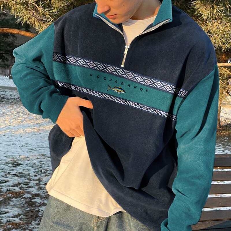 John Men’s Retro Zip Jumper – Classic Autumn Winter Sweater with Modern Fit