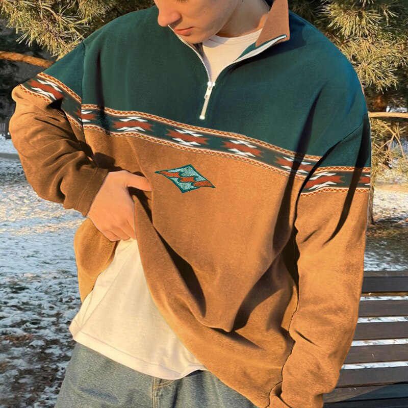 John Men’s Retro Zip Jumper – Classic Autumn Winter Sweater with Modern Fit
