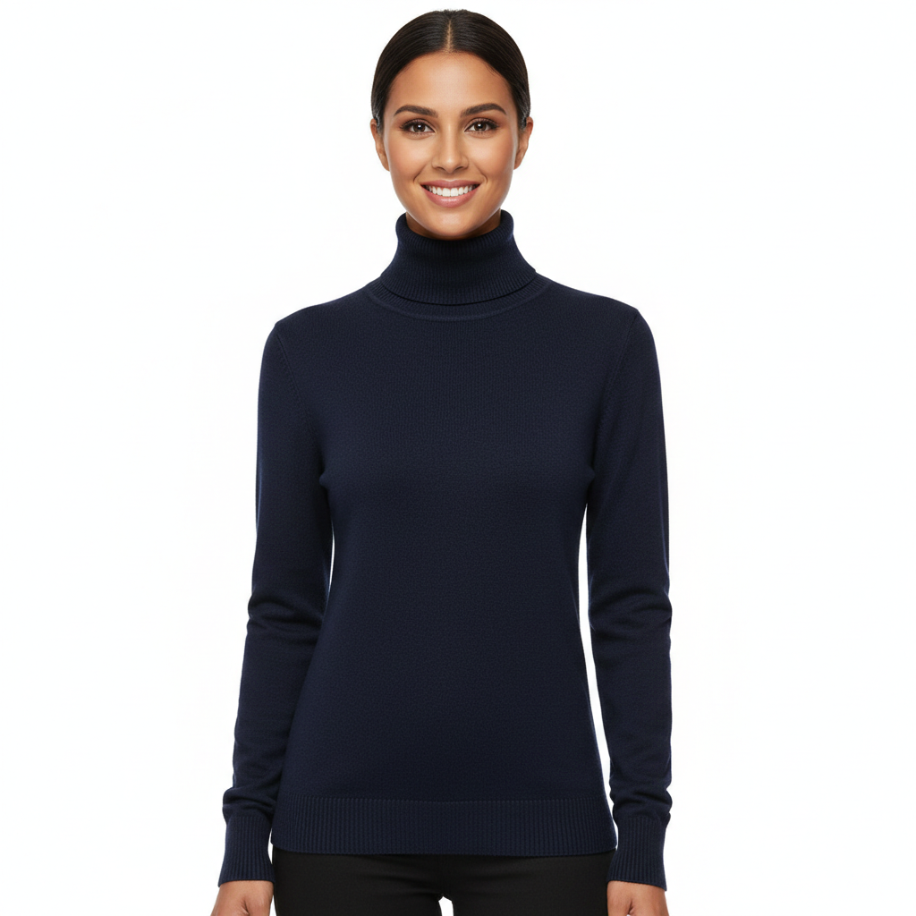 Léa Women’s Cashmere Turtleneck Sweater – Soft Elegant Slim Fit Knit Pullover