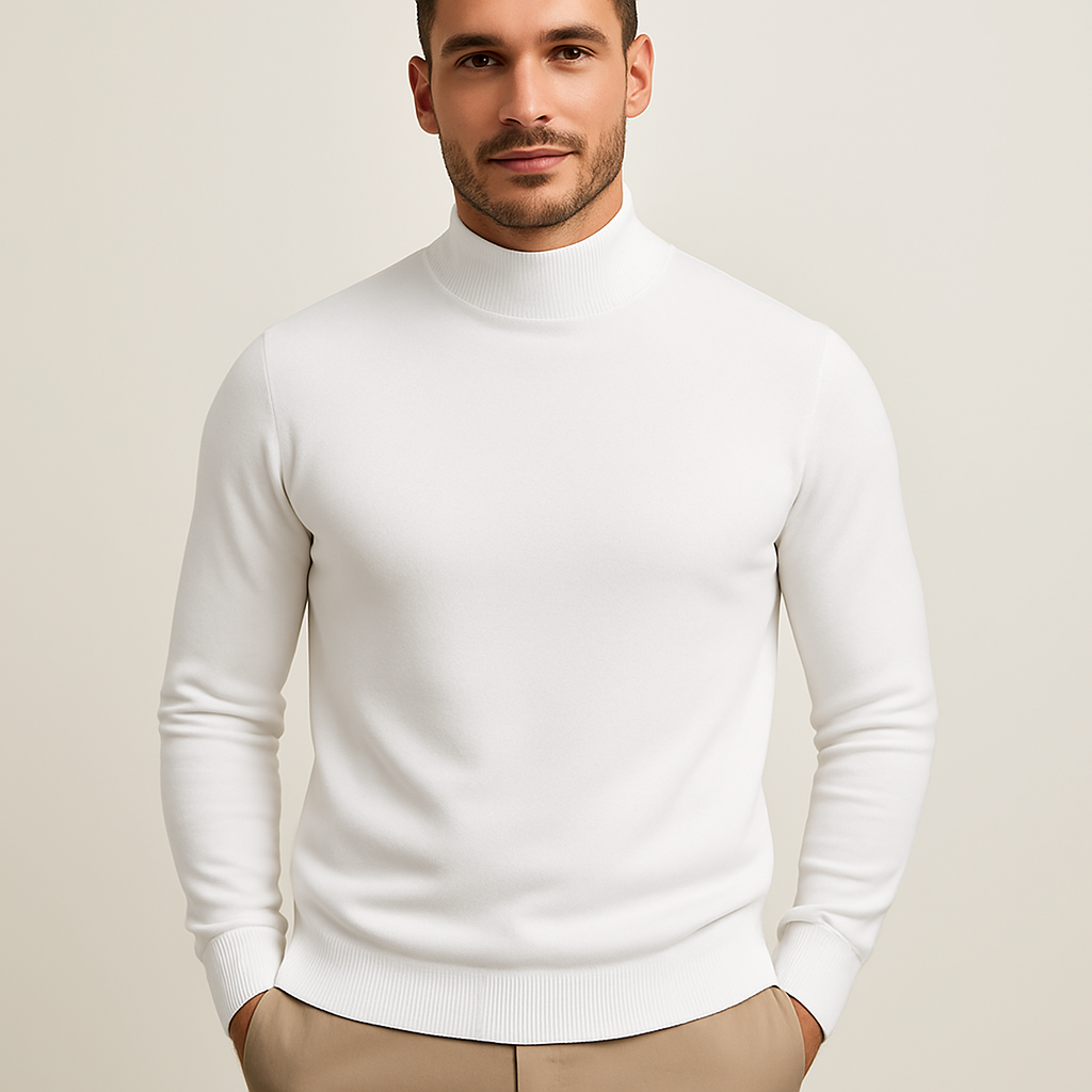 Leonardo Men’s Turtleneck Sweater – Slim Fit Knit Jumper in Soft Breathable Fabric
