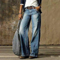 Emie Women’s Low Waist Jeans – Vintage Stretch Denim Trousers with Slim Fit