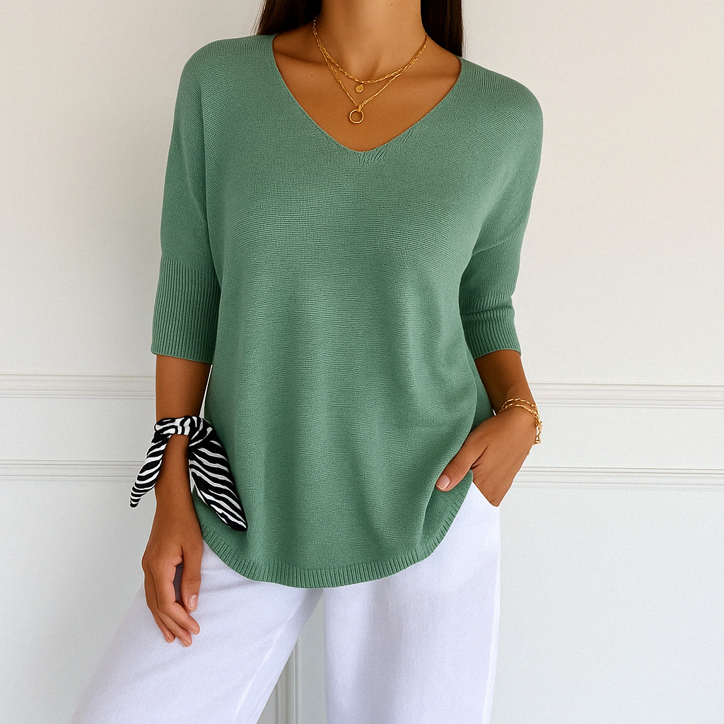 Coraline Women’s V-Neck Jumper – Soft Fine Knit Sweater with Elegant Slim Fit