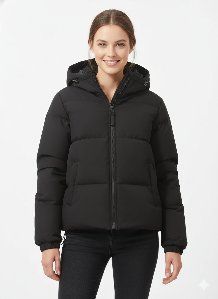 Lilah Women’s Lightweight Puffer Jacket – Warm Hooded Winter Coat with Zip Closure