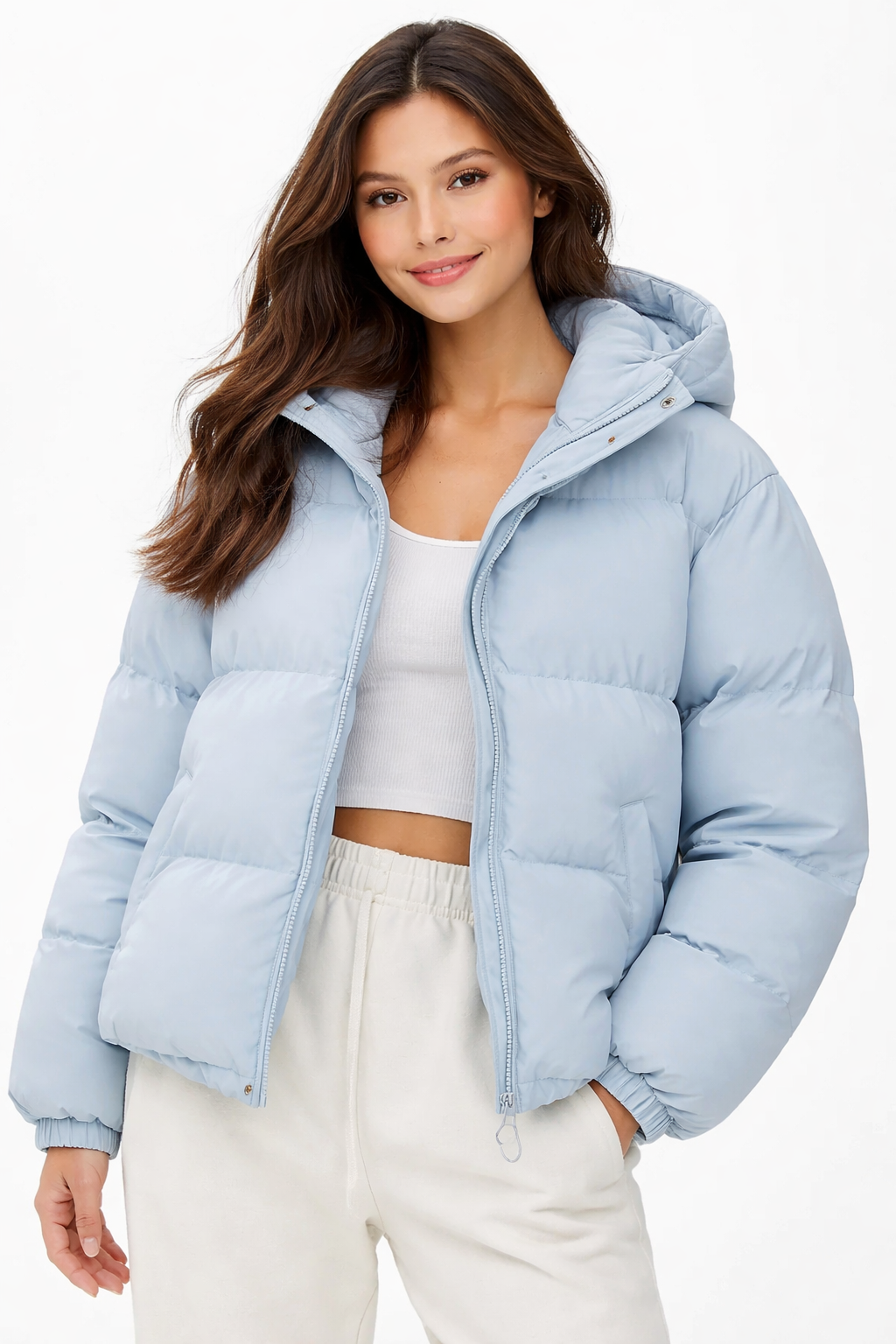 Lilah Women’s Lightweight Puffer Jacket – Warm Hooded Winter Coat with Zip Closure