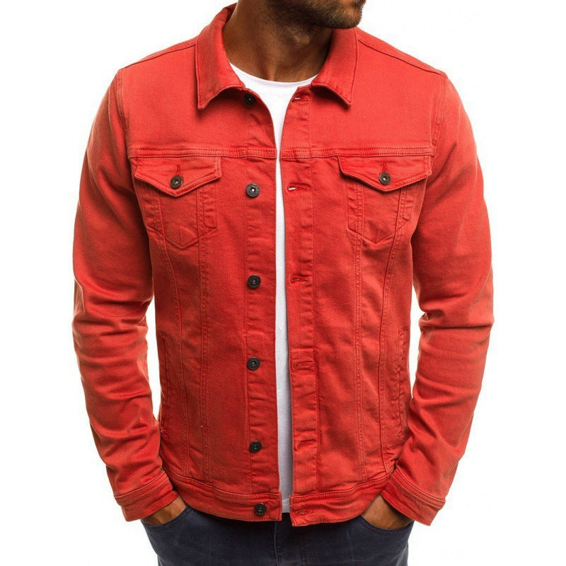 Ethan Men’s Denim Jacket – Classic Button-Up Jean Jacket with Utility Pockets