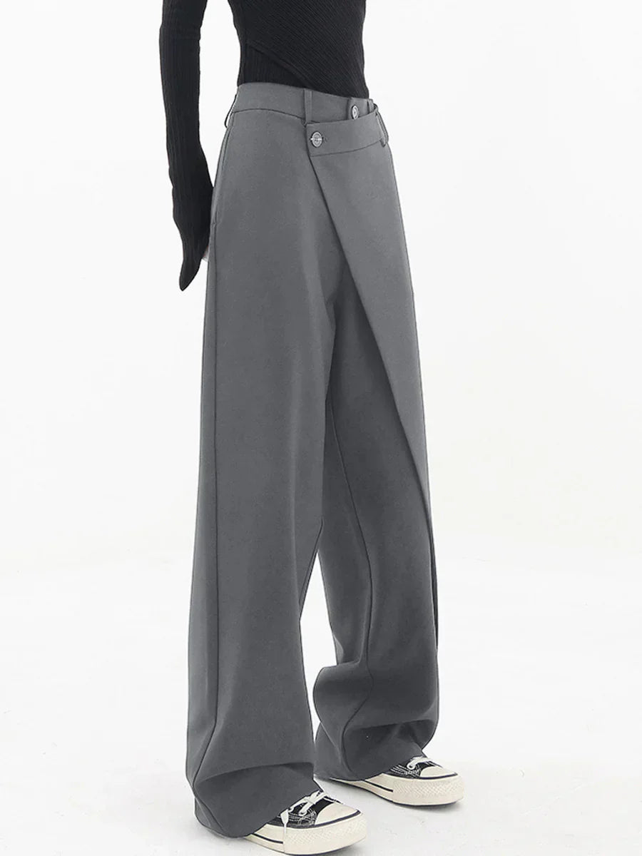 Emma Women’s Wide Leg Trousers – Breathable Loose Fit Casual Baggy Summer Pants
