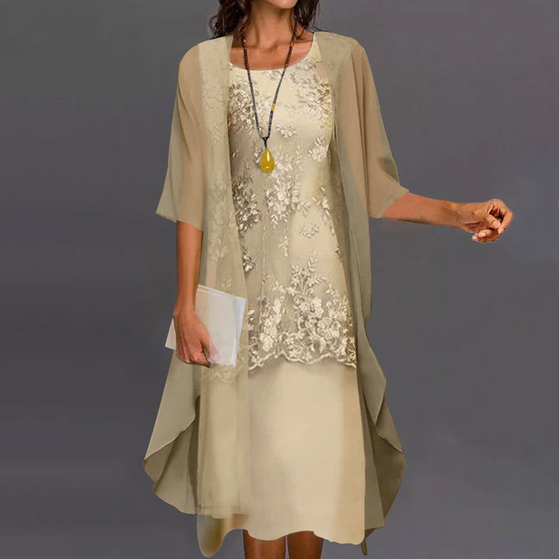 Ariana Women’s Chiffon Dress – Elegant Flattering Midi Dress with Lightweight Fit