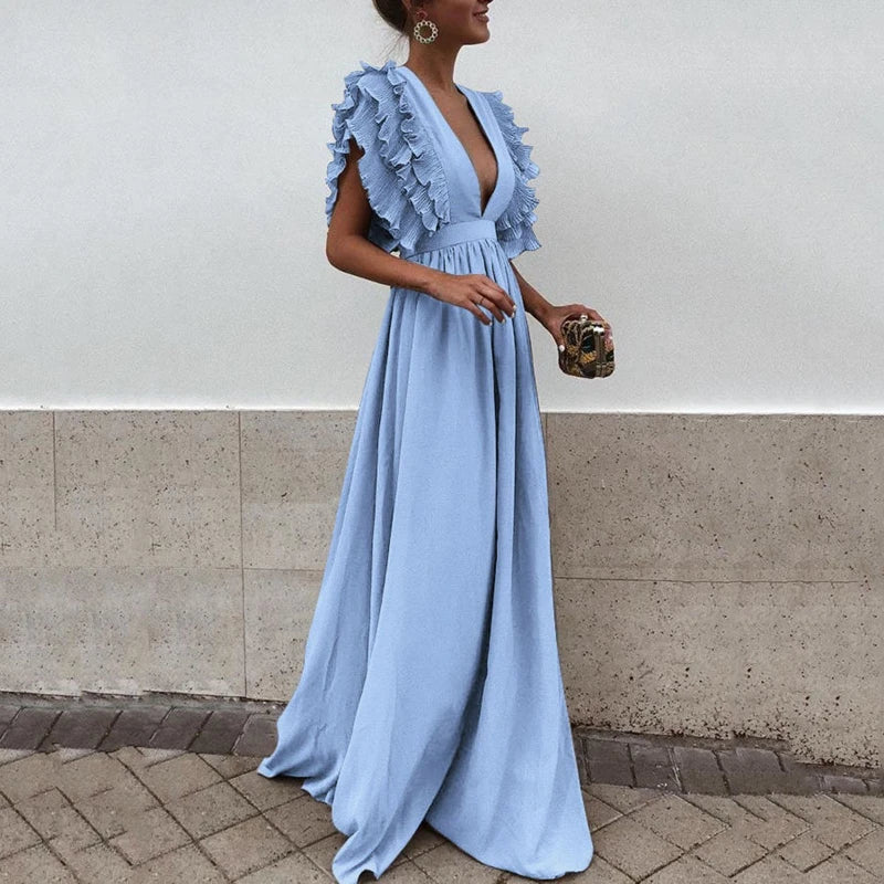 Marthe Women’s Maxi Evening Dress – Elegant Formal Gown for Weddings & Gala Events