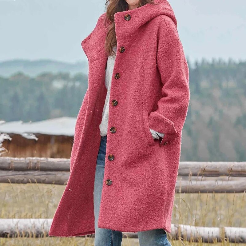 Hadley Women’s Winter Coat – Elegant Windproof Jacket with Hood & Warm Lining