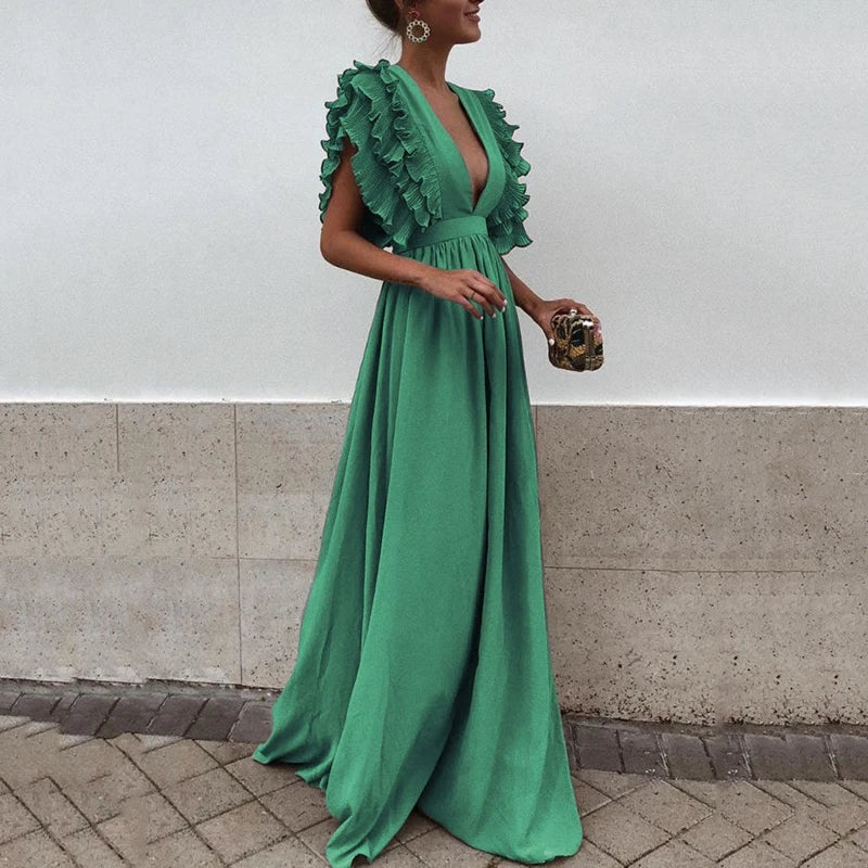 Marthe Women’s Maxi Evening Dress – Elegant Formal Gown for Weddings & Gala Events