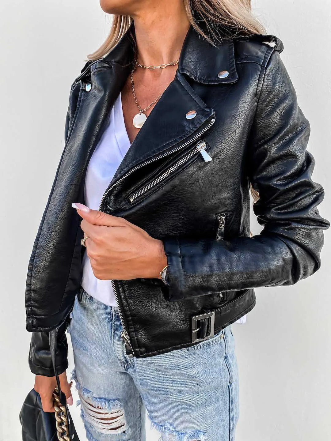 Maxine Women’s Leather Jacket – Elegant Fitted Genuine Leather Jacket for Chic Looks