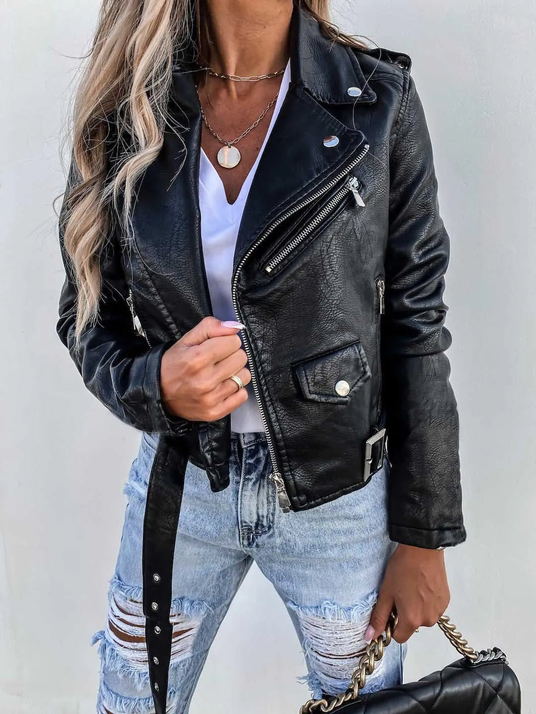Maxine Women’s Leather Jacket – Elegant Fitted Genuine Leather Jacket for Chic Looks