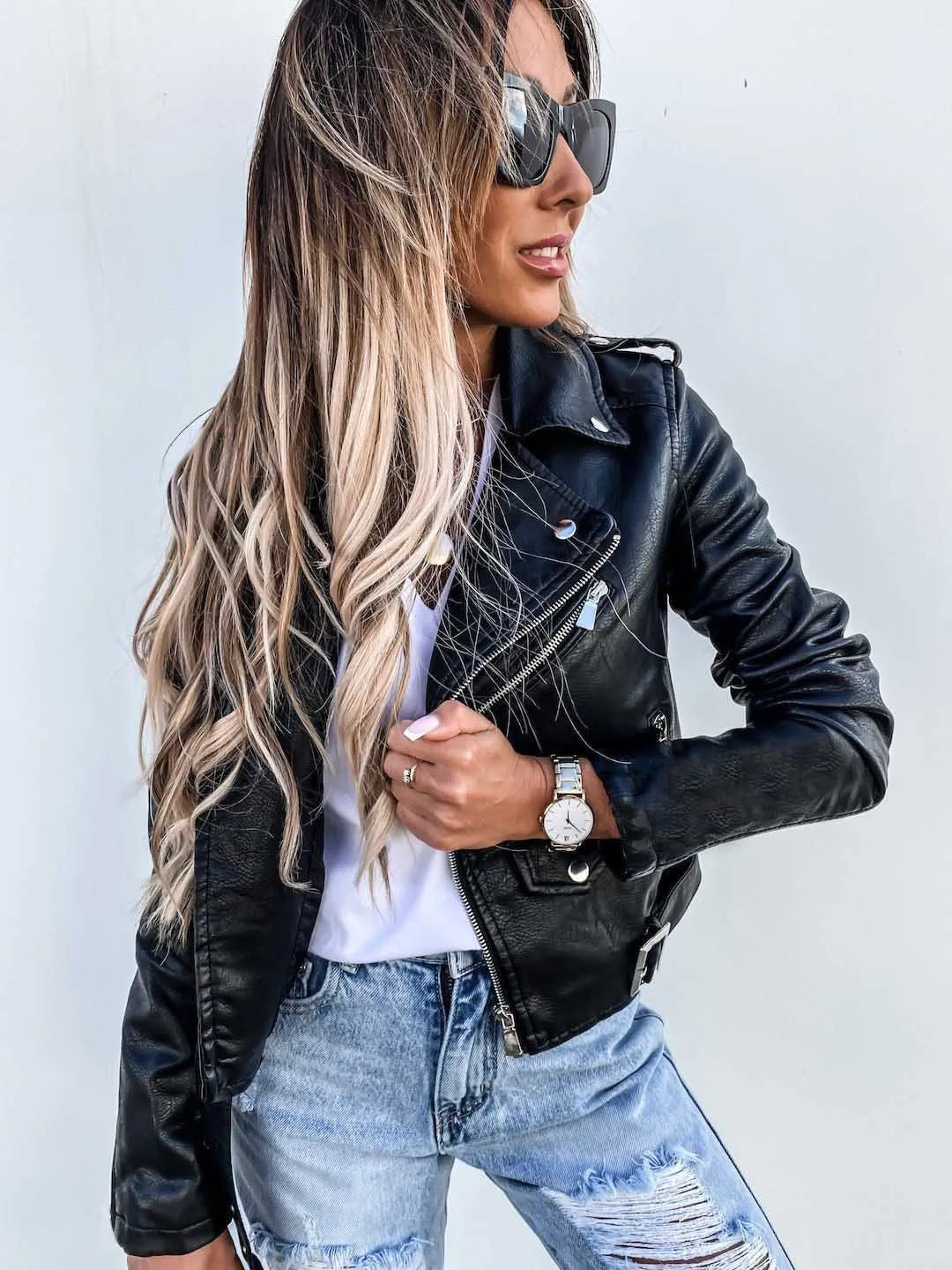 Maxine Women’s Leather Jacket – Elegant Fitted Genuine Leather Jacket for Chic Looks
