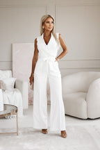 Giuliana Women’s Sleeveless Jumpsuit – Elegant Tailored Fit with Flowy Wide-Leg Design