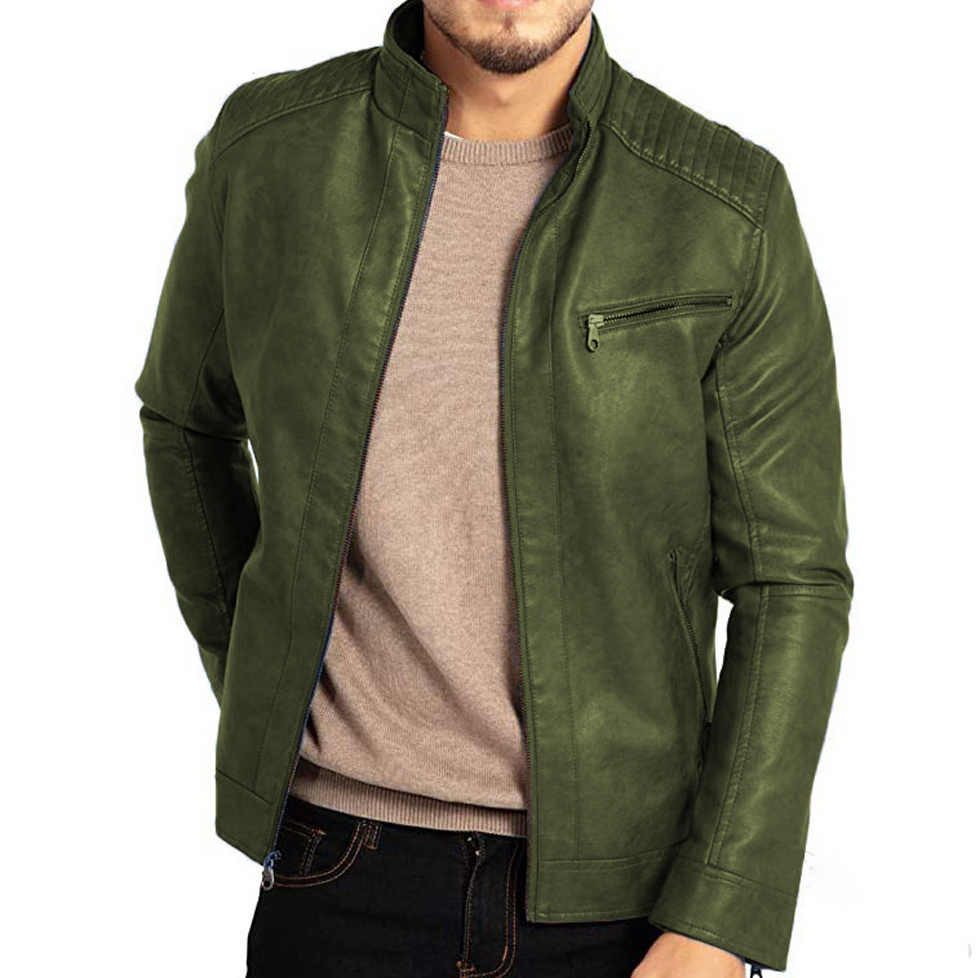 Marlon Men’s Leather Jacket – Vintage Style Biker Coat with Classic Fit