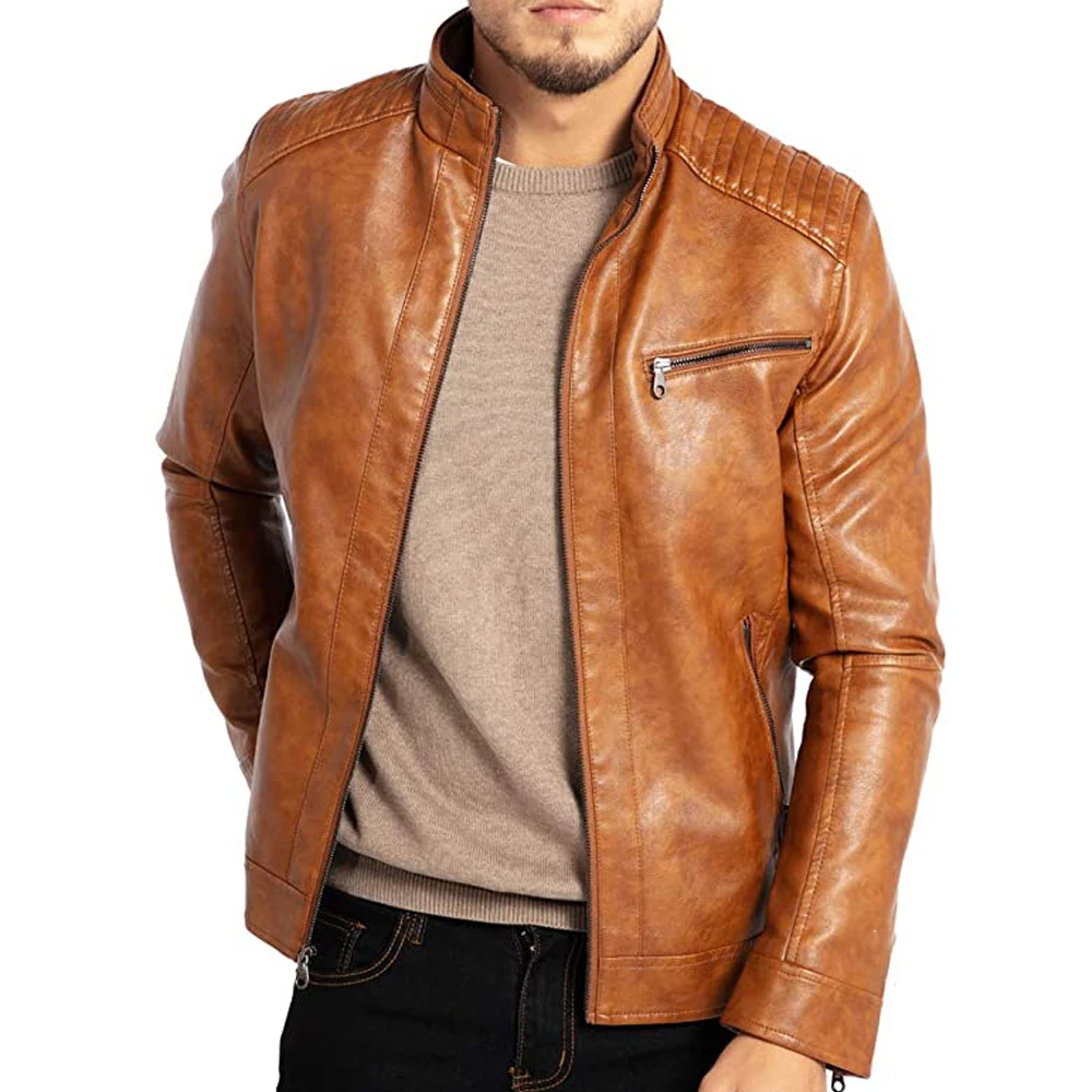 Marlon Men’s Leather Jacket – Vintage Style Biker Coat with Classic Fit