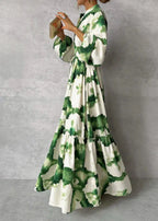 Patricia Women’s Maxi Dress – Elegant V-Neck Long Sleeve Evening Gown