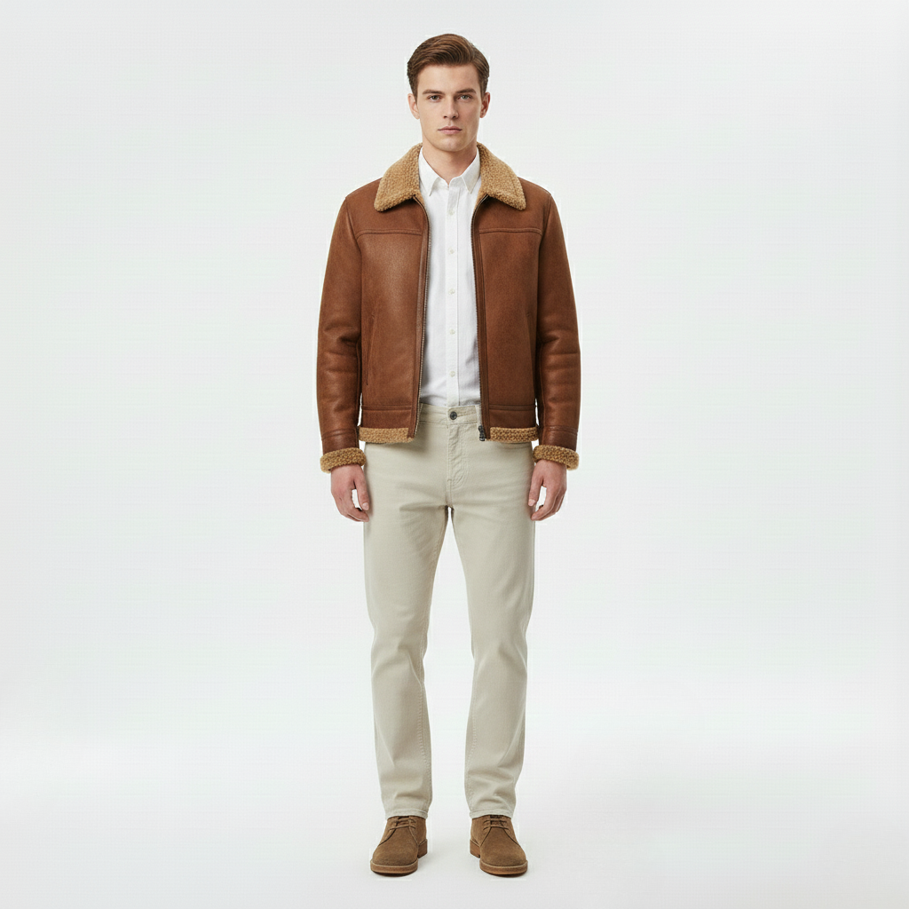 Jacke mit Lammfellkragen