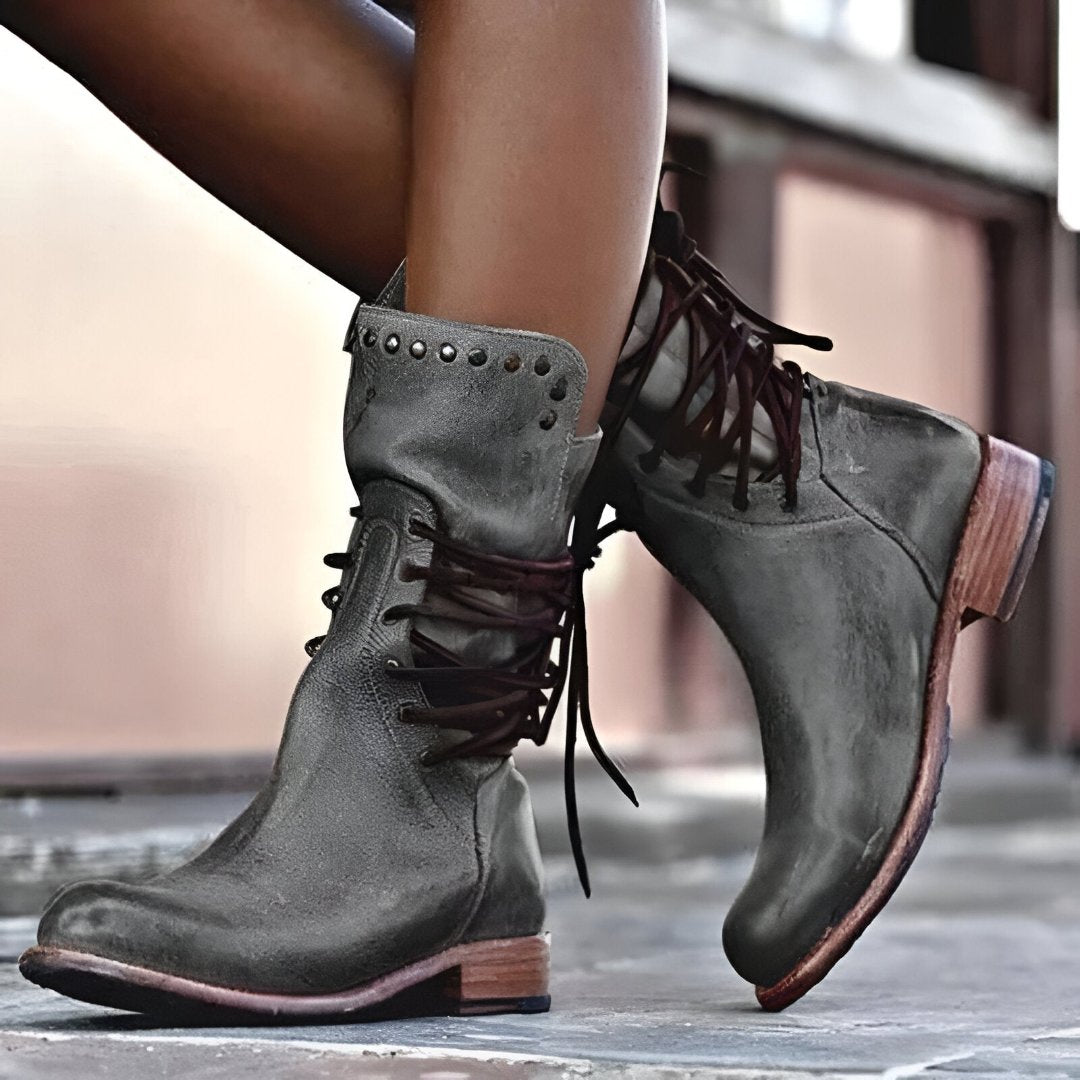 Alessia Women’s Leather Ankle Boots – Elegant Comfortable Premium Everyday Booties