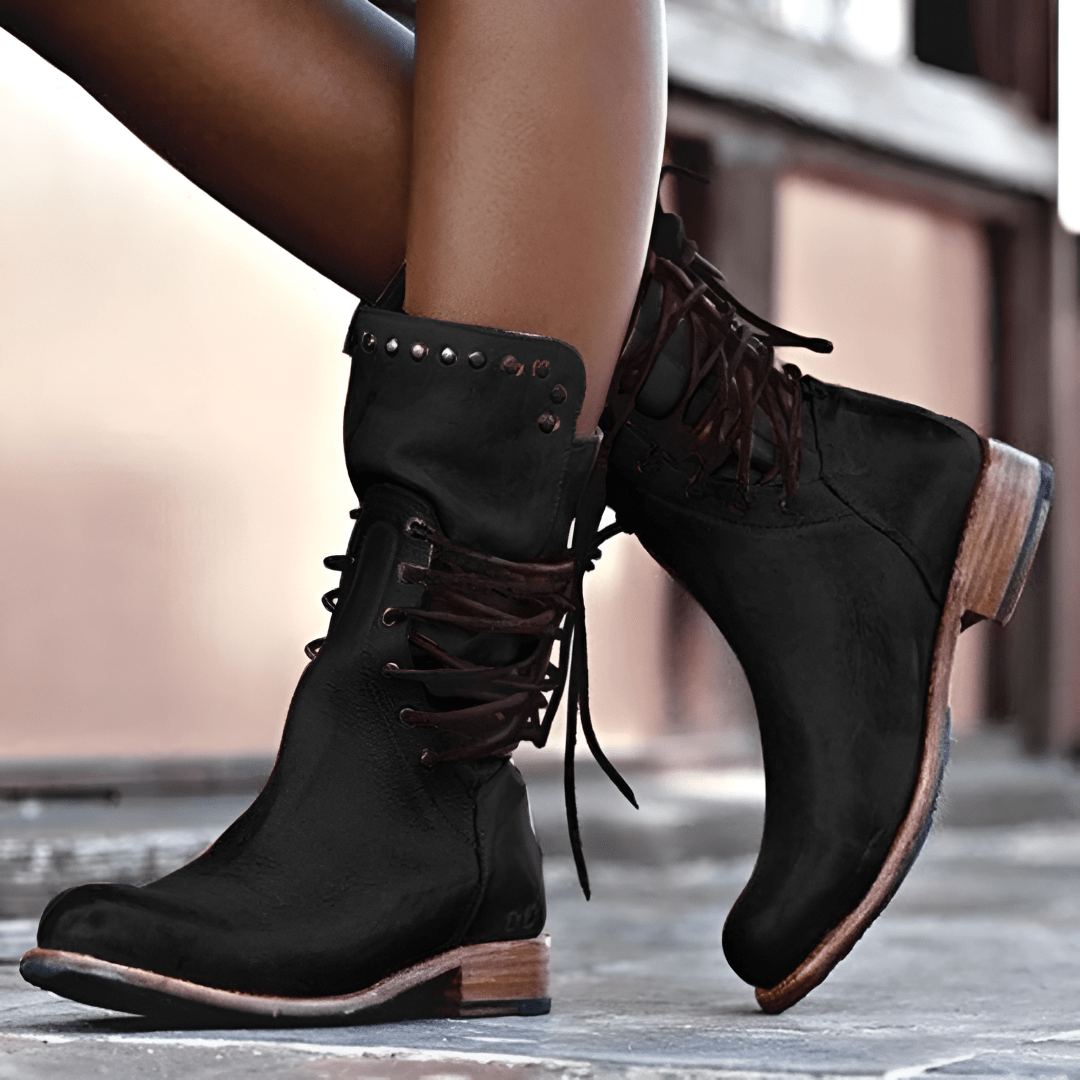 Alessia Women’s Leather Ankle Boots – Elegant Comfortable Premium Everyday Booties