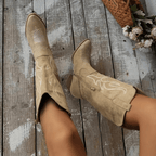 Sloan Women’s Cowboy Boots – Western Mid-Heel Boots with Elegant Pointed Toe