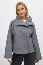 Arianna Women’s Short Coat – Elegant Double-Breasted Warm Jacket with Tailored Fit