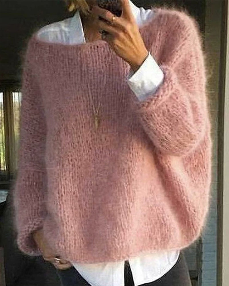 Abigail Women’s Knit Sweater – Soft Breathable Ribbed Jumper with Long Sleeves