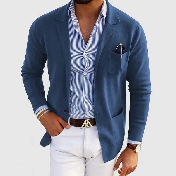 Elton Men’s Wool Blazer – Elegant Classic Jacket for Business & Smart Casual Wear