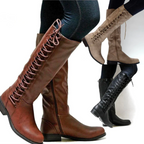 Amelia Women’s Knee-High Boots – Genuine Leather Lace-Up Winter Boots with Warm Lining