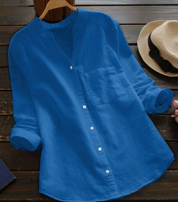 Aloyse Women’s Linen Blend Shirt – Relaxed Breathable Blouse for Casual Chic Style