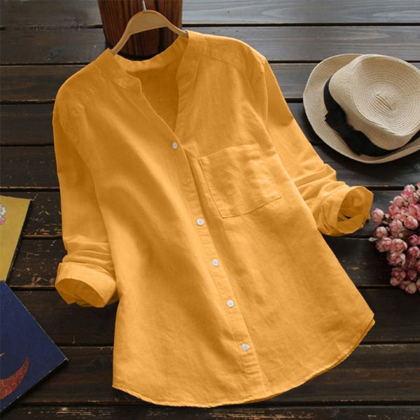 Aloyse Women’s Linen Blend Shirt – Relaxed Breathable Blouse for Casual Chic Style