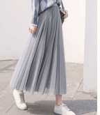 Shandria Women’s Tulle Midi Skirt – Elegant High-Waist Layered Mesh Summer Skirt