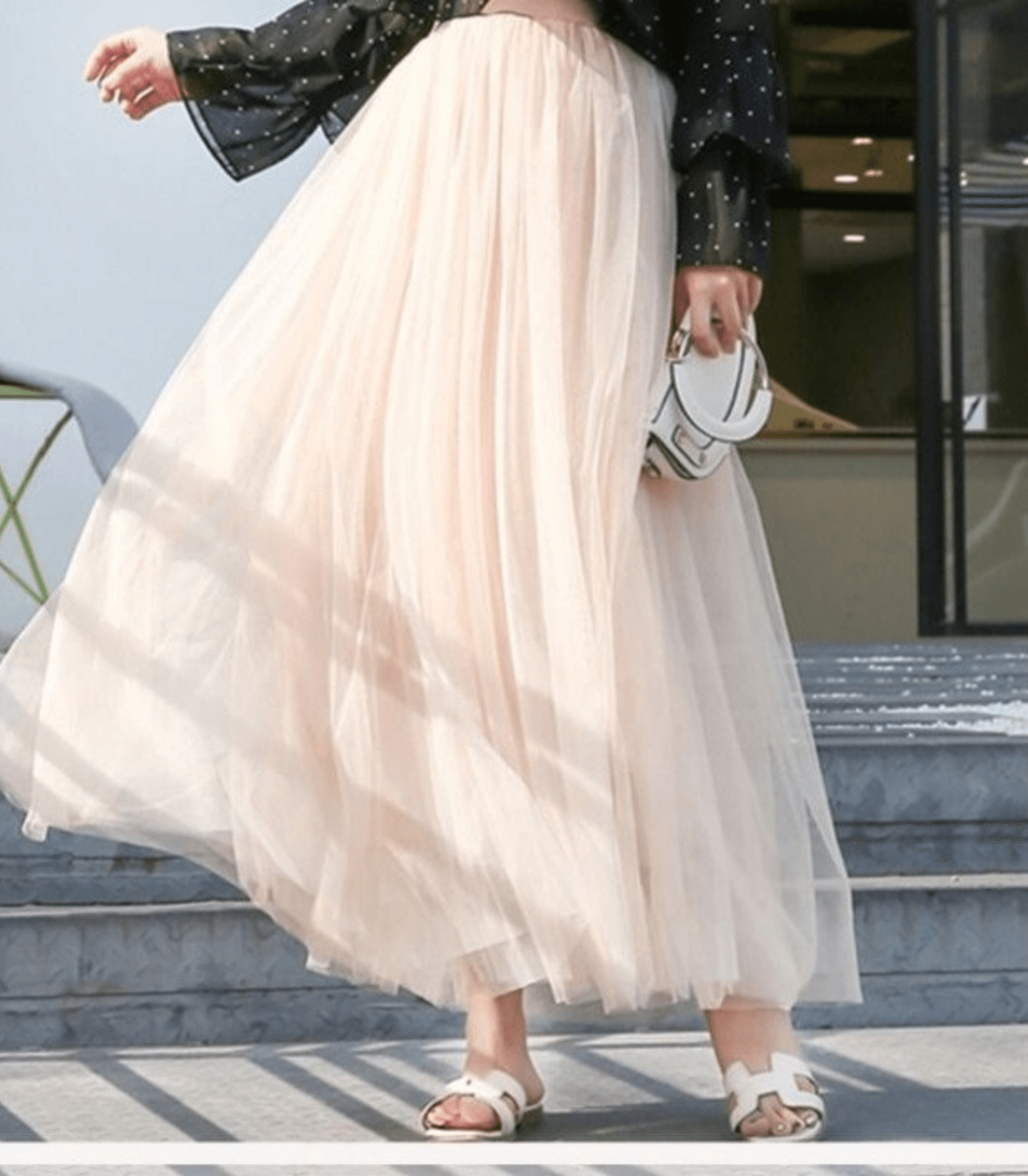 Shandria Women’s Tulle Midi Skirt – Elegant High-Waist Layered Mesh Summer Skirt