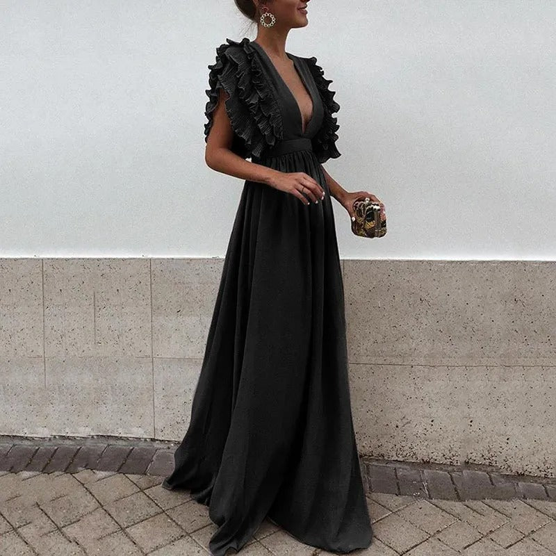 Marthe Women’s Maxi Evening Dress – Elegant Formal Gown for Weddings & Gala Events