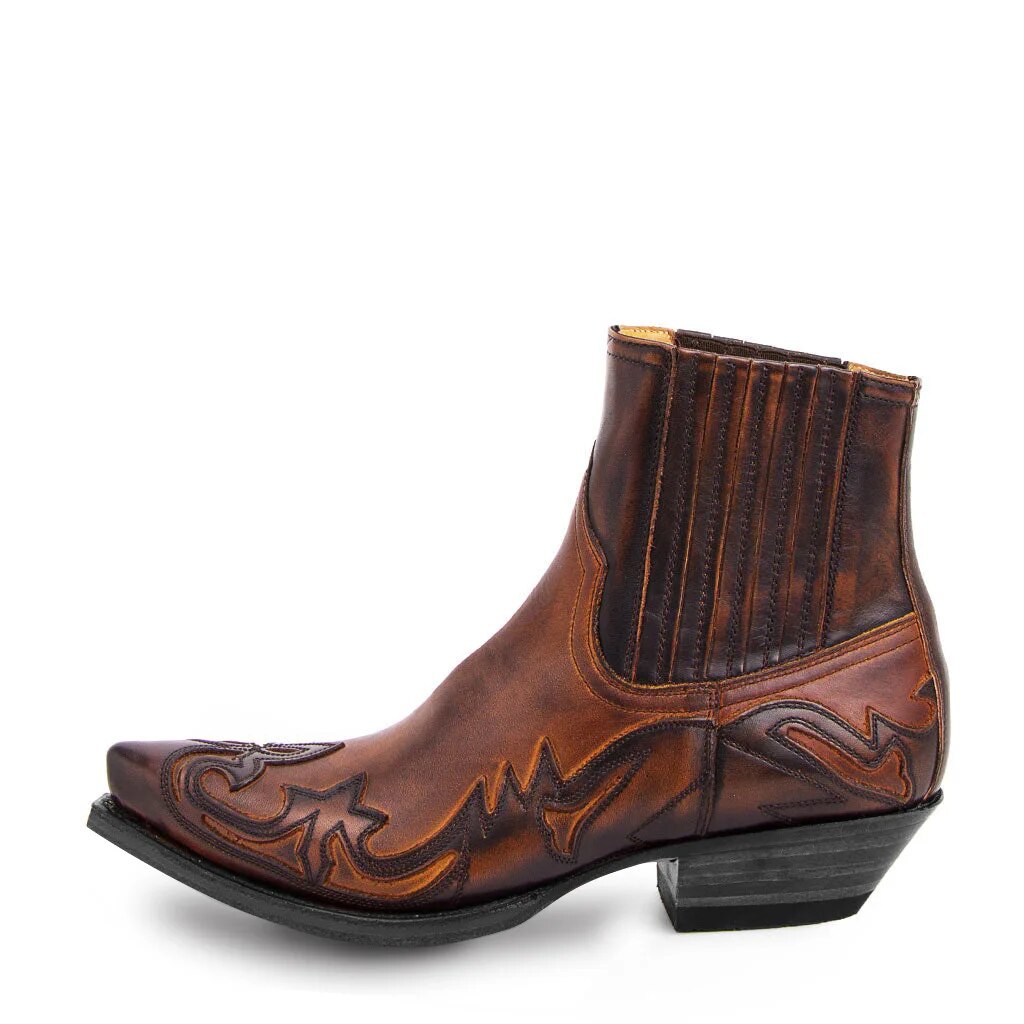 Thea Women’s Cowboy Boots – Genuine Leather Western Boots with Embroidered Design